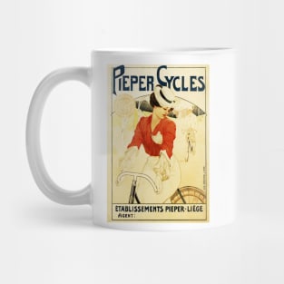 PIEPER CYCLES Art Nouveau French Advertisement Vintage Bicycle Mug